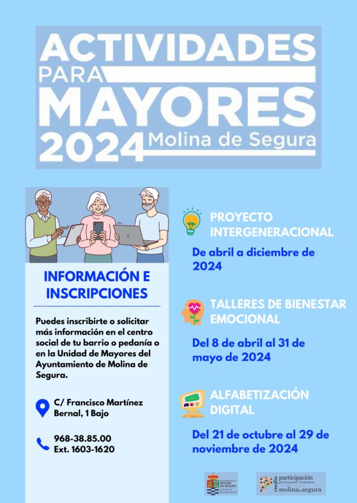 B. Social Molina Proyecto 'Más que Mayores II' Programación actividades CARTEL